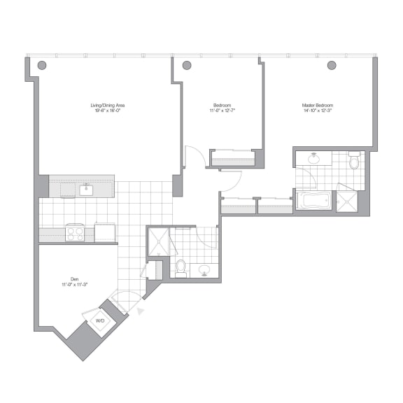 Floor Plan 2 Bedroom - 2 Bath | BD03